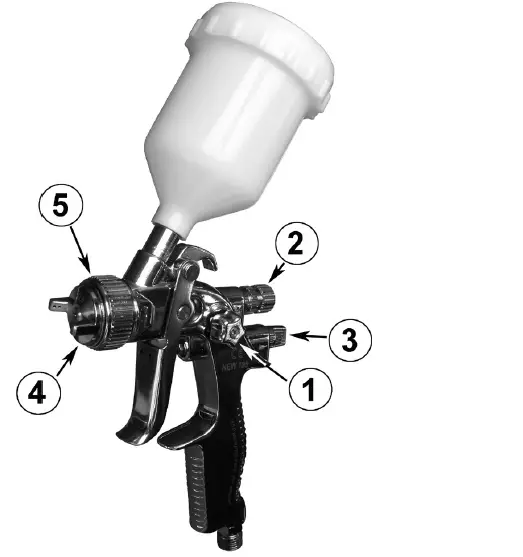 SEALEY HVLP774 Gravity Feed Hvlp Top Coat Touch Up Spray Gun Set 10