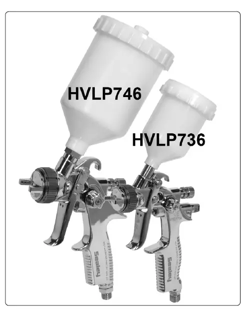 SEALEY HVLP774 Gravity Feed Hvlp Top Coat Touch Up Spray Gun Set 12