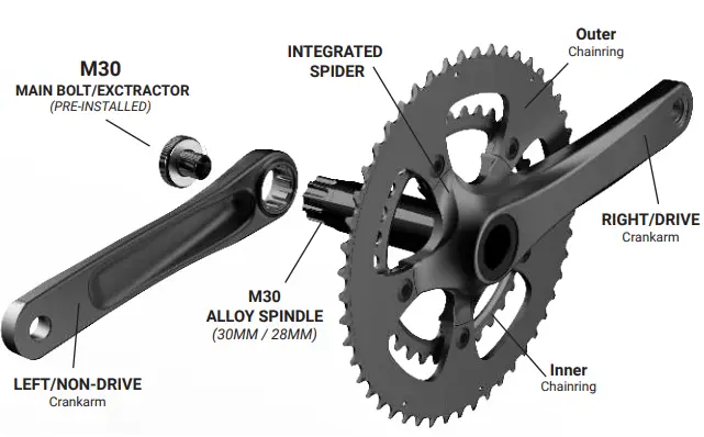 PRAXIS-M30-Zayant-eCarbon-DM-Road-1x-Crankset-FIG-1