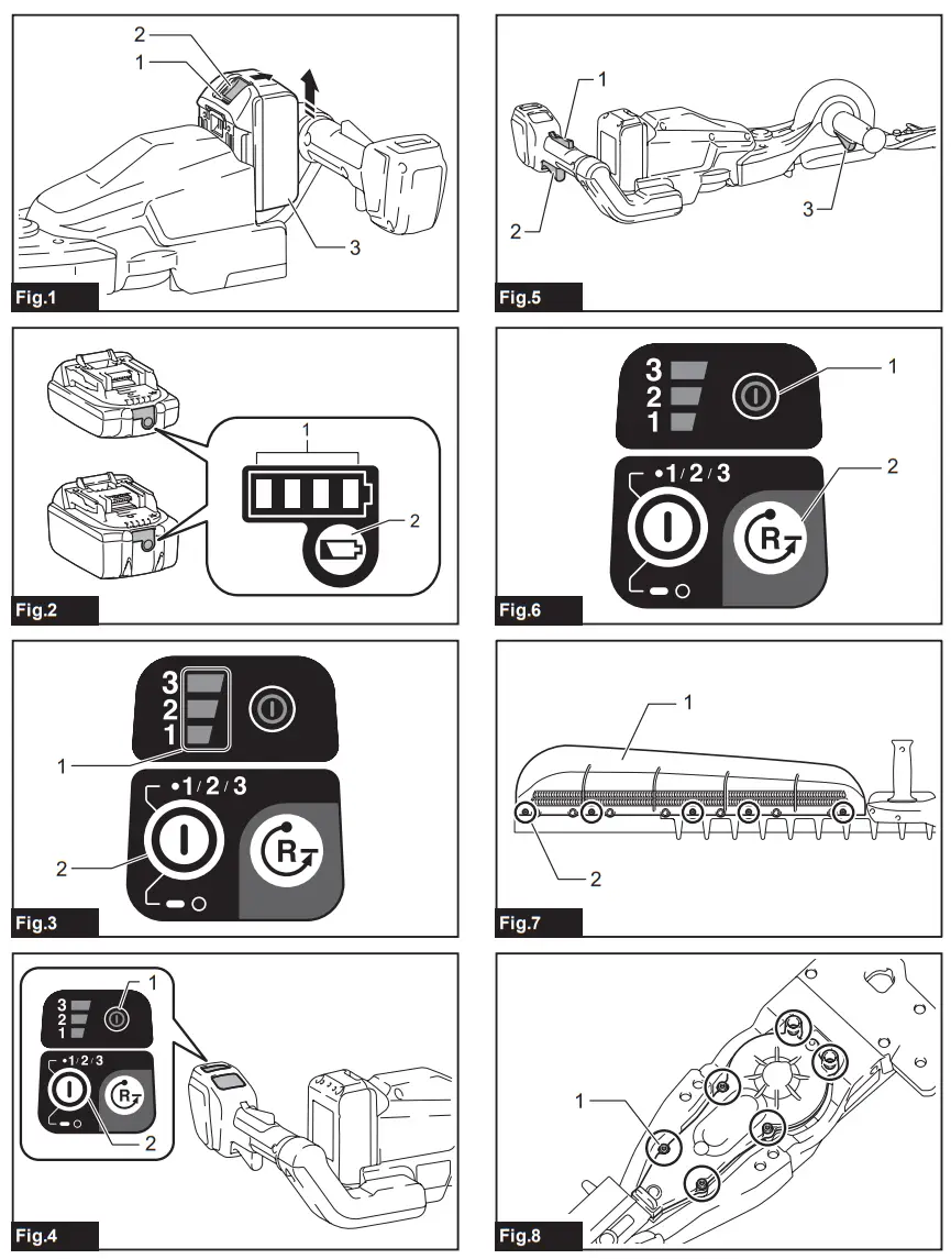 makita DUH604S Cordless Hedge Trimmer fig 2