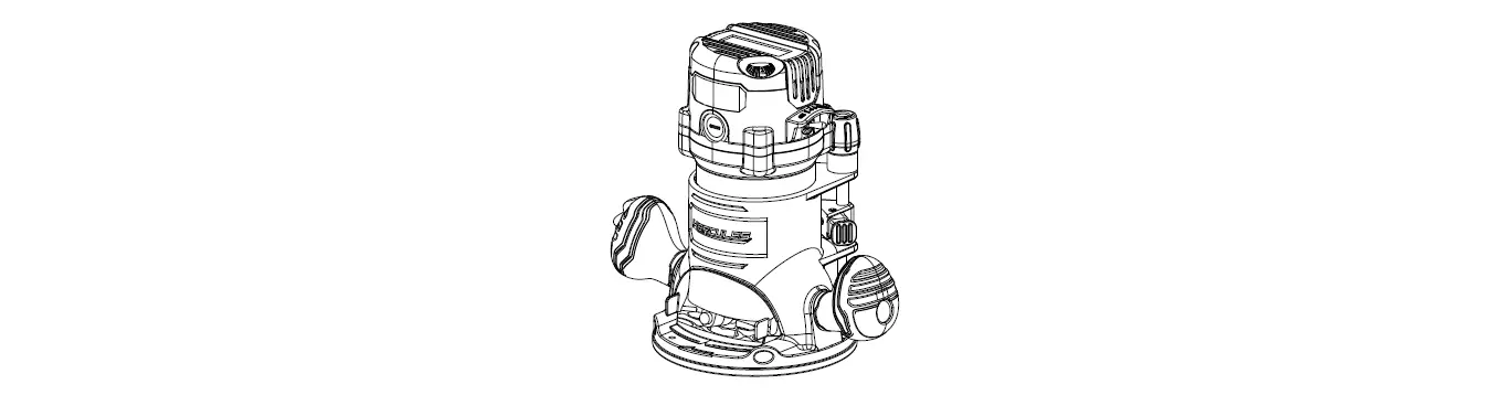 Hercules He041 Variable Speed Fixed Base Router With Plunge Base Kit Owner's Manual
