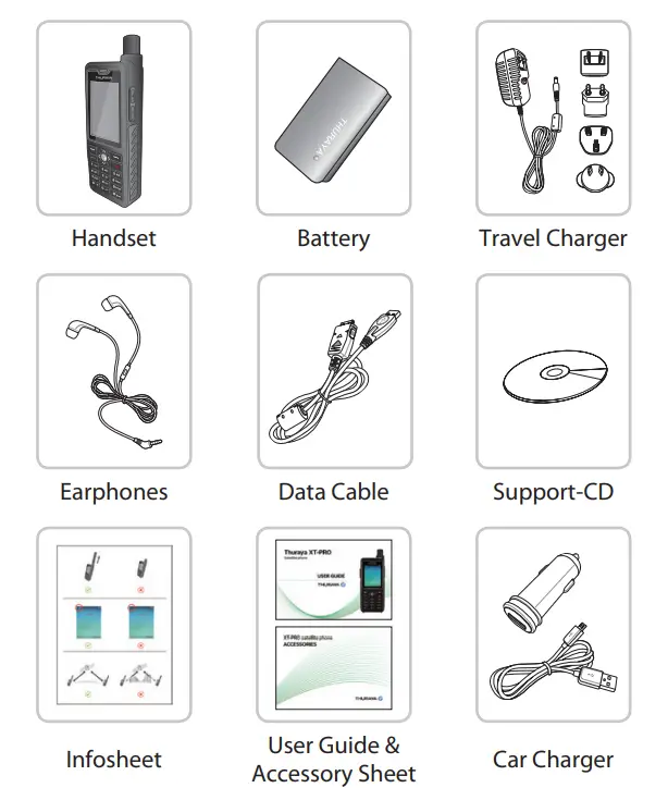 THURAYA XT PRO Satellite Phone - Unpacking your Thuraya XT-PRO