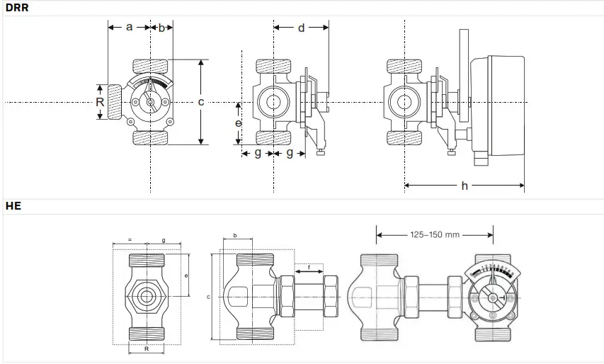 resideo Centra Rotary Valves DRR - Dimensions