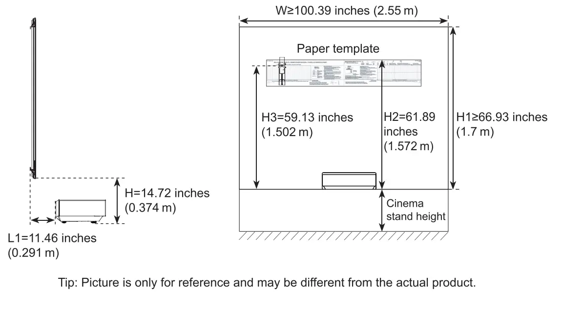 Hisense L5G 4K UHD Ultra-Short Throw Laser Projector & 100 Screen TV Installation the wall mount brackets