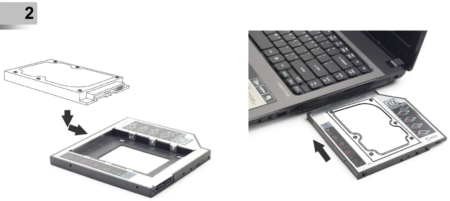 gembird MF-95-01 Slim Mounting Frame for 2.5 Drive to 5.25 Bay - fig2