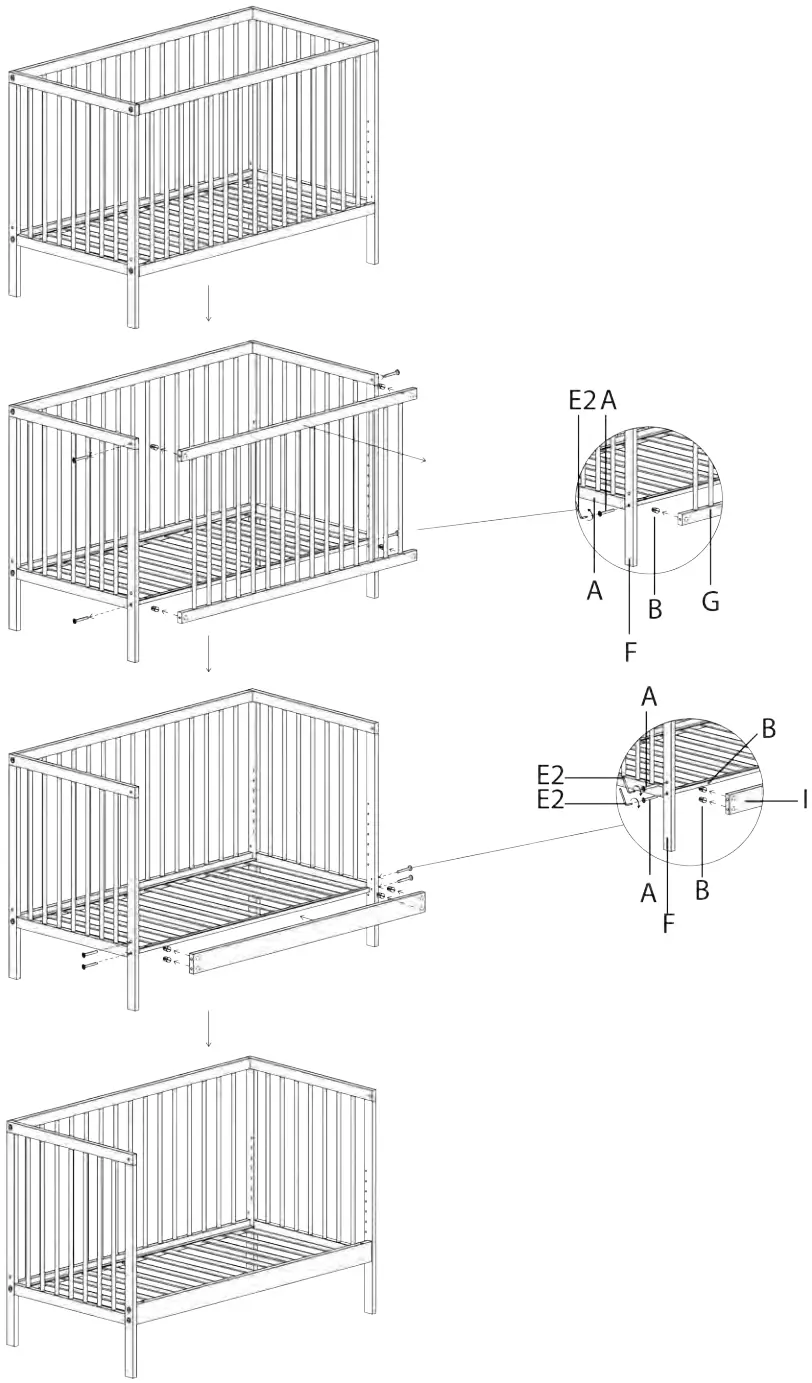 mokee Mini Transformable Baby Cot B06
