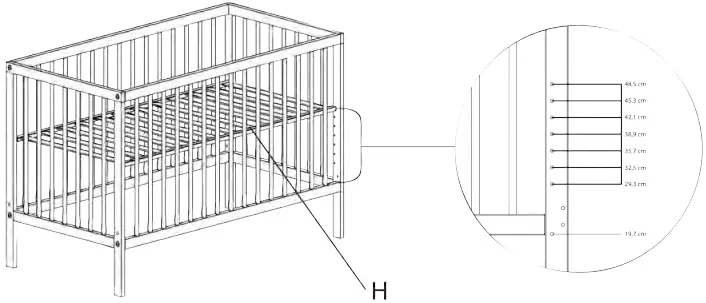 mokee Mini Transformable Baby Cot B08a