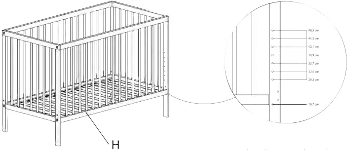 mokee Mini Transformable Baby Cot B08b