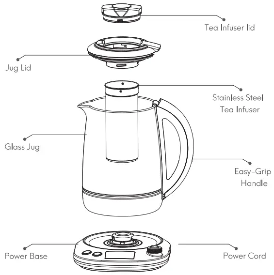 Amazon HB-K002C Mecity Tea Kettle Electric - TEA MASTER