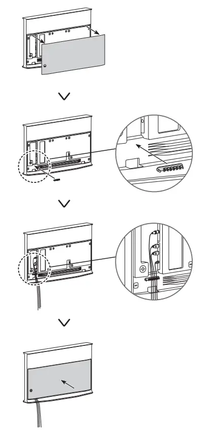Arranging the cables with the cable guide