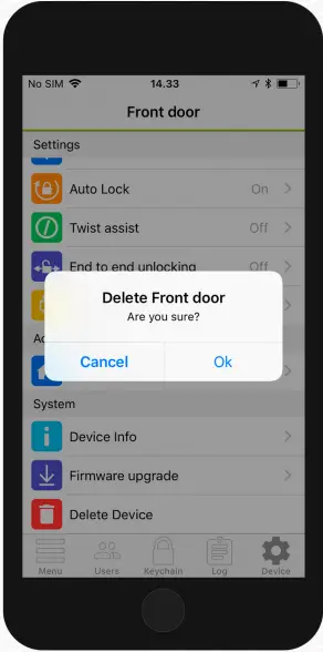 danalock V3 Smart Door Lock - Delete