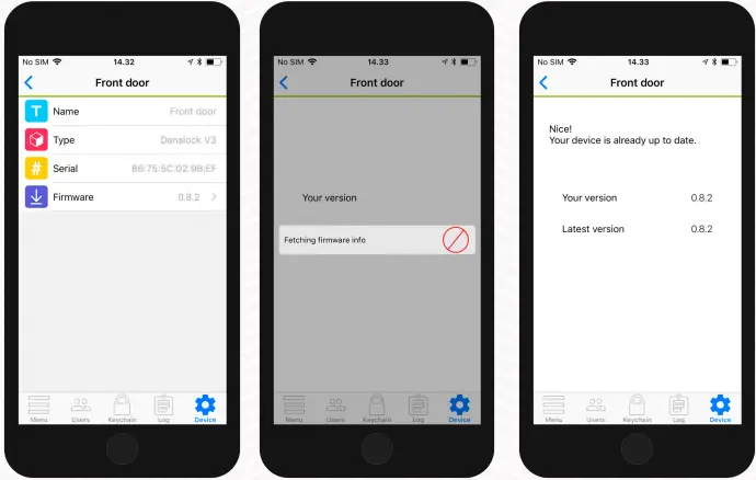 danalock V3 Smart Door Lock - Firmware upgrade