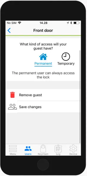 danalock V3 Smart Door Lock - Remove guest