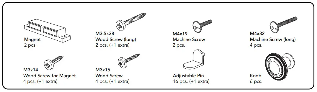 homestyles 5427 691 Pantry - Hardware List