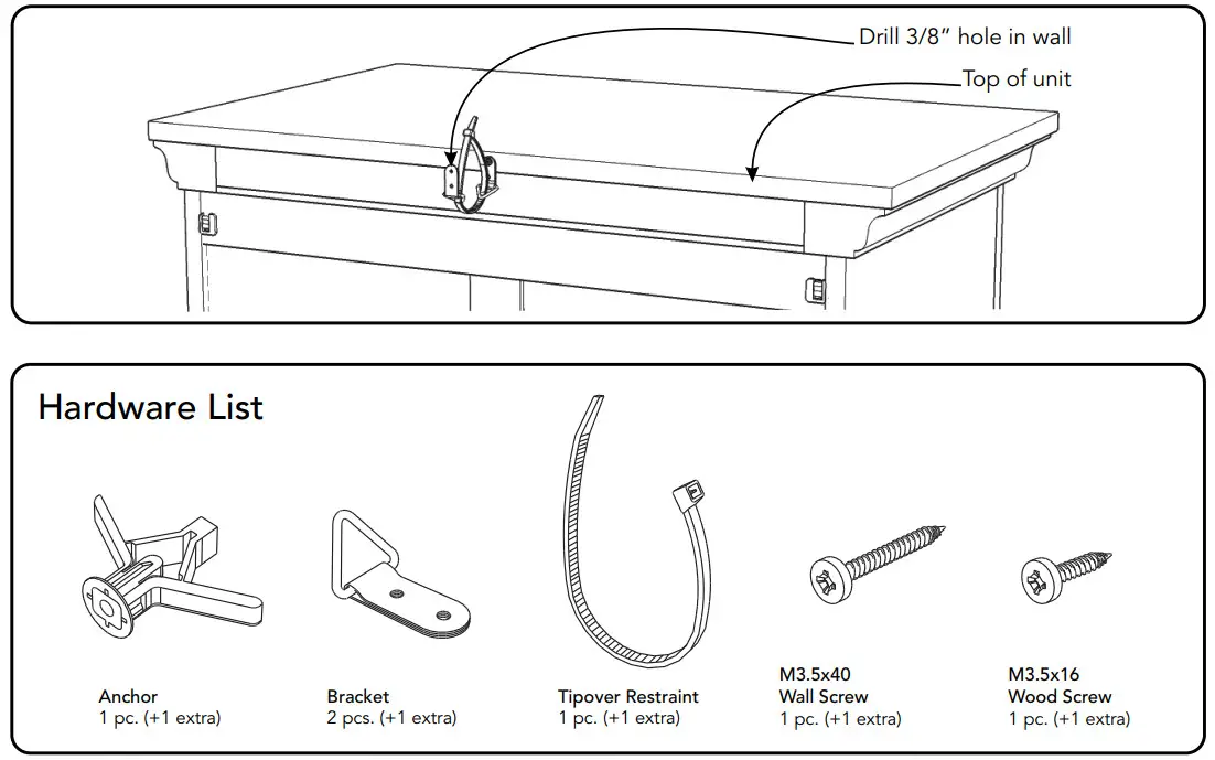 homestyles 5427 691 Pantry - Hardware List1