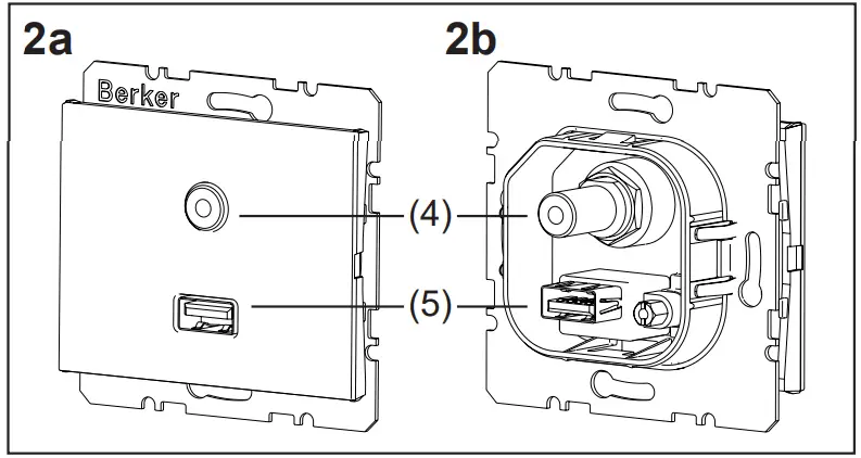 Berker 33 15 xx Multimedia Sockets - audio socket