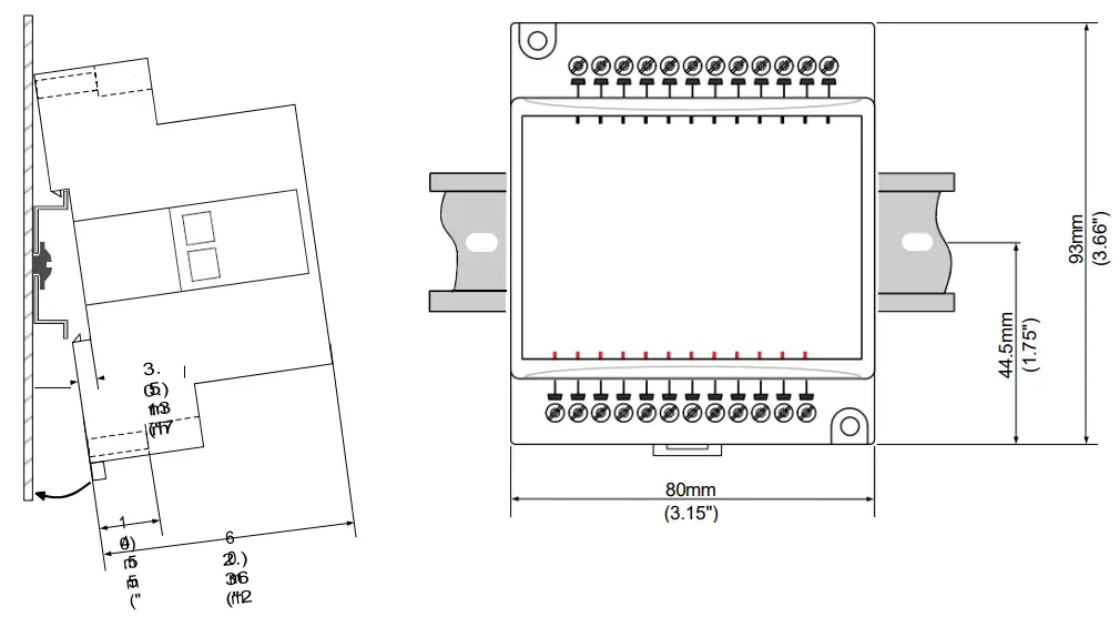 UNITRONICS IO-LC1 I-O Expansion Modules - mounting