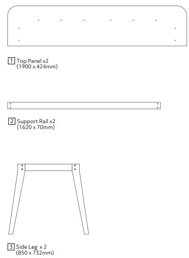 habitat Nel 2151885 Wood Dining Table User Guide - Panels