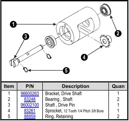 APWwyott Pass Through Toaster - S/ASSY – CHAIN DRIVE SHAFT