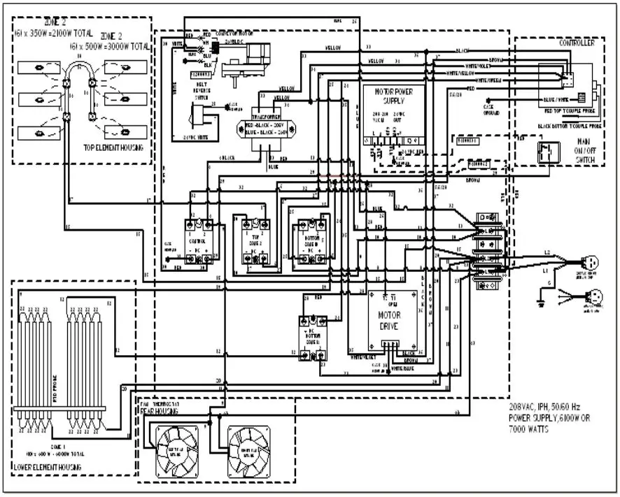 APWwyott Pass Through Toaster - WIRING DIAGRAM – FLEXWAV 1422 1PH (96600394)