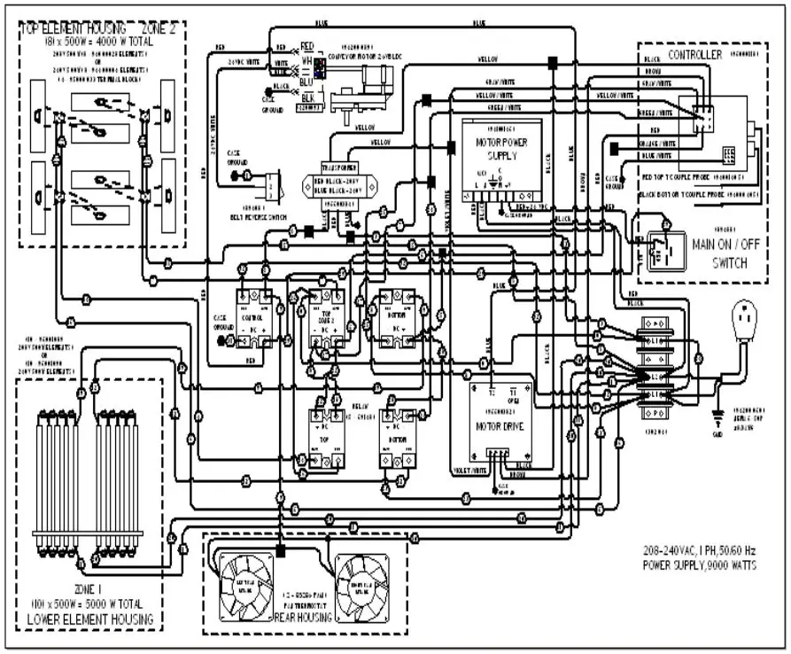APWwyott Pass Through Toaster - WIRING DIAGRAM – FLEXWAV 1829 SS 1PH (96601393)