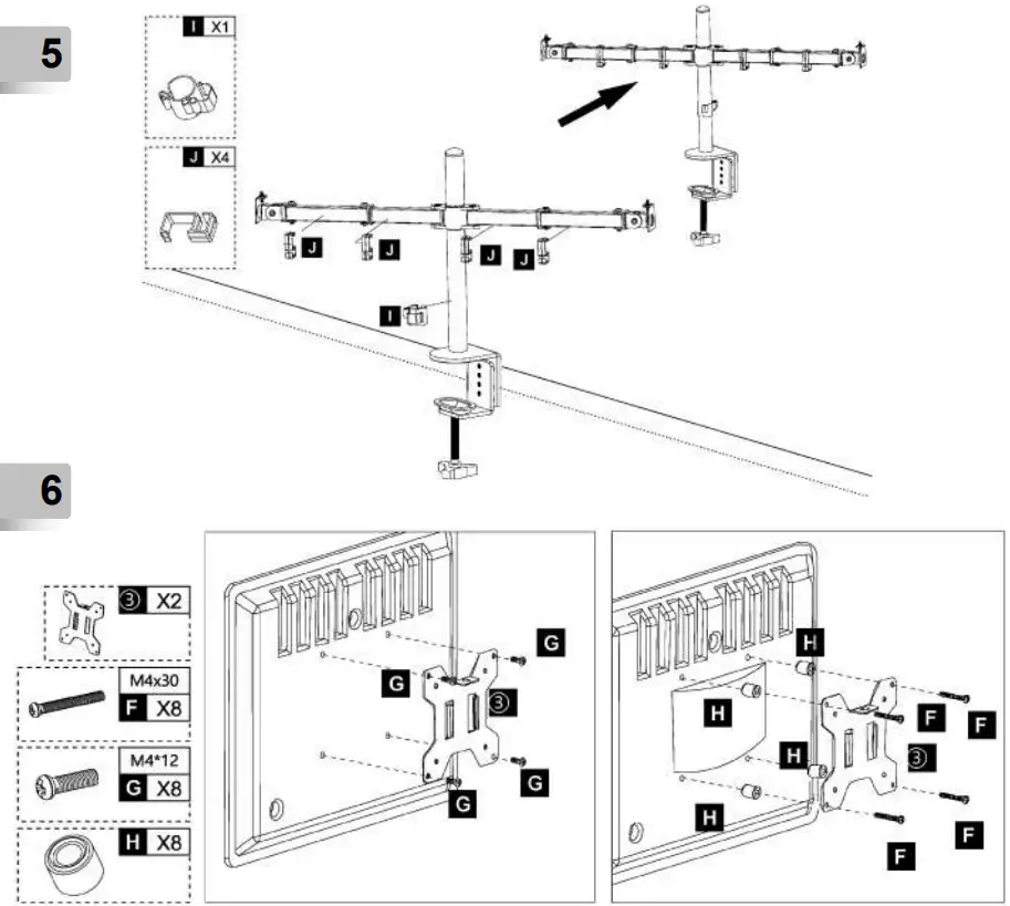 gembird MA DF2 01 Adjustable Desk 2 Display Mounting Arm - Figure 4