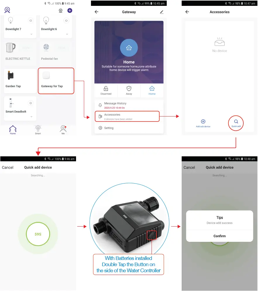 CONNECTING GATEWAY TO WATER CONTROLLER