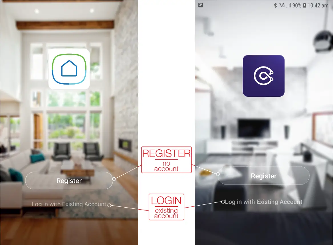 REGISTER OR LOGIN TO APP