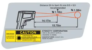 ETEKCITY Lasergrip 1022D Infrared Thermometer - warning 4