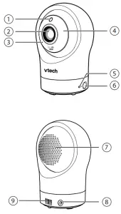vtech RM5764HD 5-Inch Smart Wi-Fi 1080P Pan and Tilt Monitor - Baby unit overview