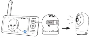 vtech RM5764HD 5-Inch Smart Wi-Fi 1080P Pan and Tilt Monitor -Talk to your baby via the baby unit