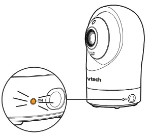 vtech RM5764HD 5-Inch Smart Wi-Fi 1080P Pan and Tilt Monitor - Turn on