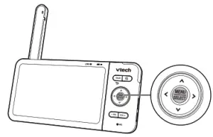 vtech RM5764HD 5-Inch Smart Wi-Fi 1080P Pan and Tilt Monitor - Use the menu