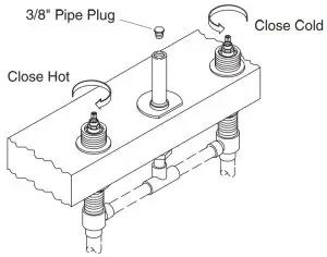 KOHLER K-301 3 4 Inch High-Flow Deck Rim Mount Bath Valve - Pipe Plug