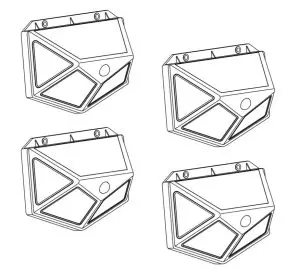 UTILITECH 6940901330 4CT Motion Activated Linkable Solar Wall Lights