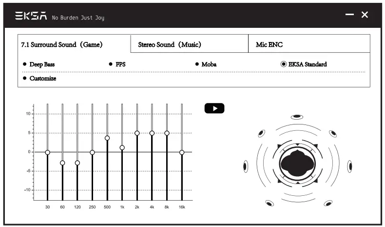 EKSA E900 Pro 7 1 Virtual Surround Sound Gaming Headset - windows