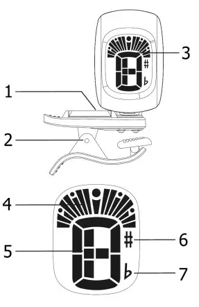 CHORD ACT12 Auto Clip Tuner- Layout
