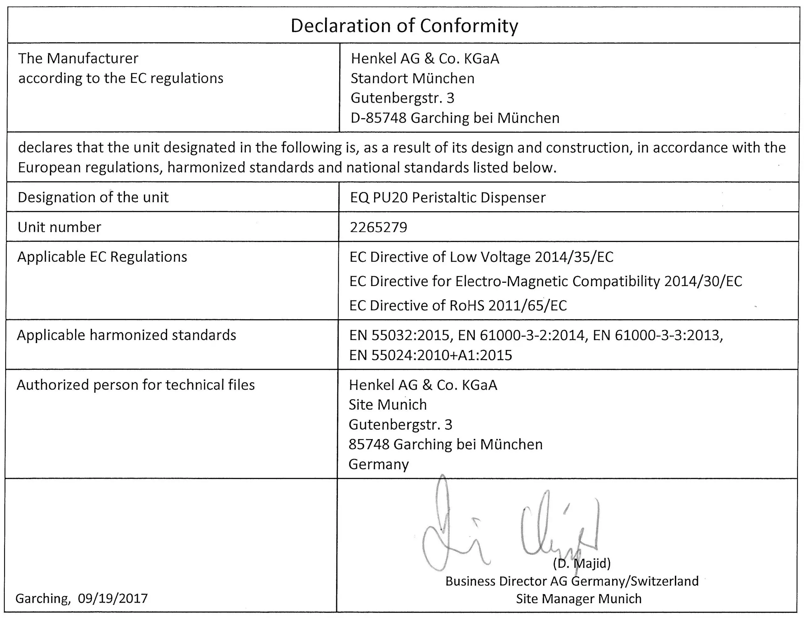 LOCTITE 2265279 EQ PU20 Digital Peristaltic Dispenser fig145