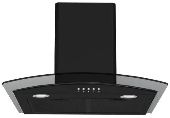 omega ORCG60MB Curved Glass Rangehood