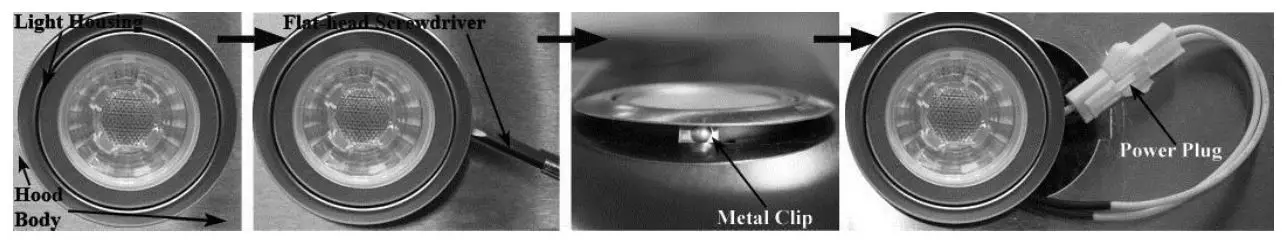 Adexa AP238-PS83-36 Under Mount Hood - REPLACING THE LED LIGHT BULBS