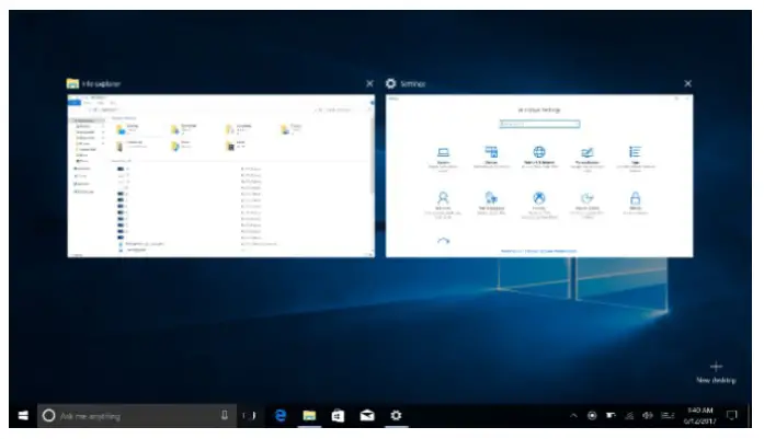 Multitasking operating interface