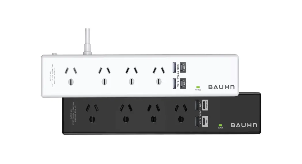 Bauhn Aspp4c-1021-b 4-way Surge Powerboard With Usb-c Charging User Guide