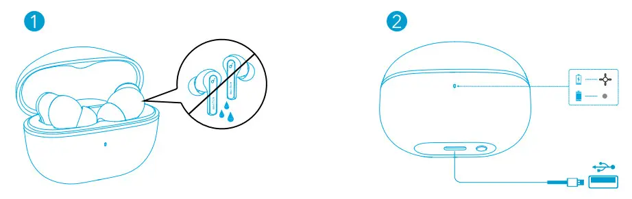 Soundcore Life P3i Hybrid Active Noise Cancelling Earbuds - Charging