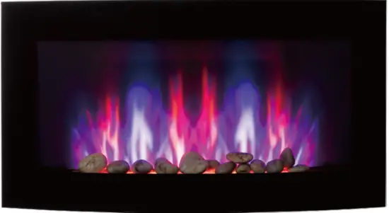 Oak PLUS 35 00 Inch L Wall Mounted Electric Fireplace