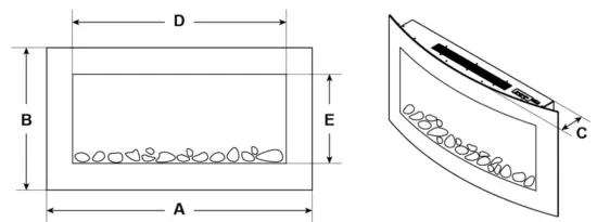 Oak PLUS 35 00 Inch L Wall Mounted Electric Fireplace - Fig