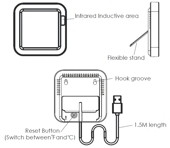 Shenzhen Forever Young Technology TH16 Temperature and Humidity Sensor with LCD Screen and Backlight-1