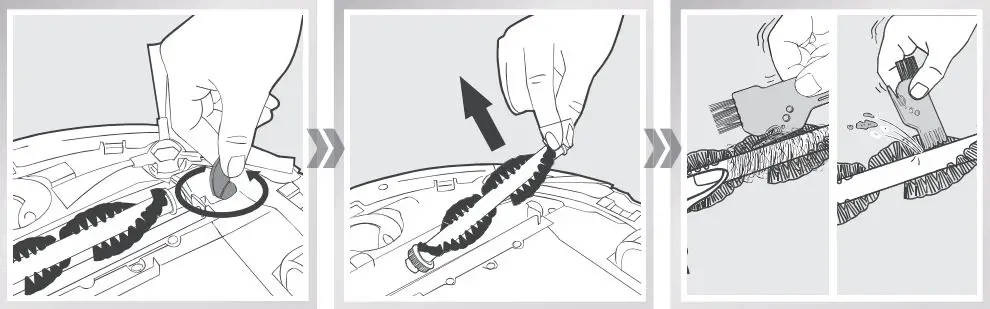 ECOVACS Rebotic Vacuum cleaner Instruction Manual - Cleaning the Main Brush
