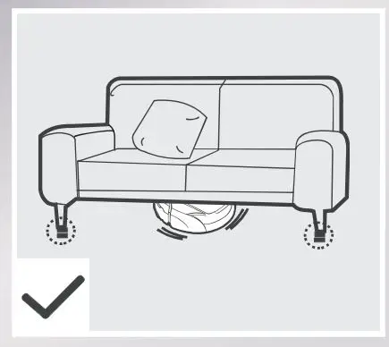 ECOVACS Rebotic Vacuum cleaner Instruction Manual - Clearance to clean under furniture without complications