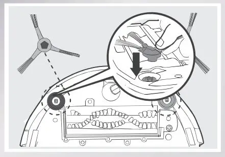 ECOVACS Rebotic Vacuum cleaner Instruction Manual - Install Side Brushes
