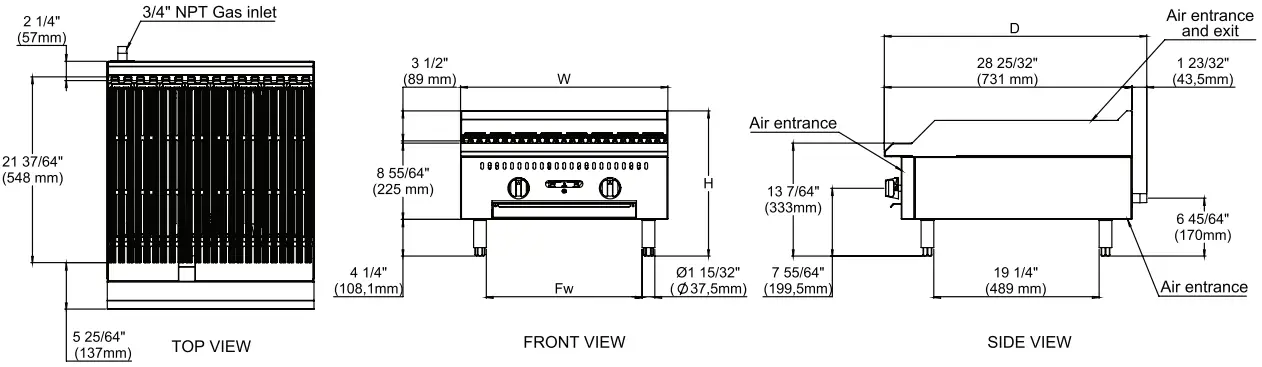 COUNTERTOP RADIANT GAS CHARBROILER
